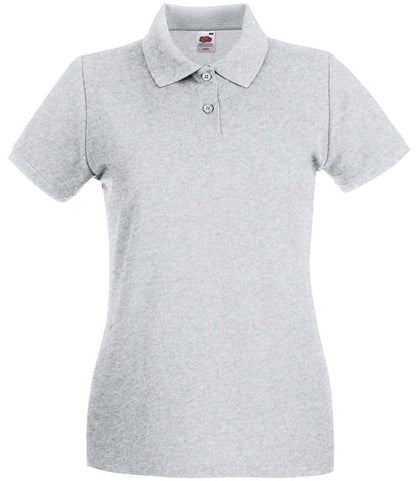Fruit of the Loom Lady-Fit Premium Cotton Piqué Polo Shirt - Heather Grey (SS89)