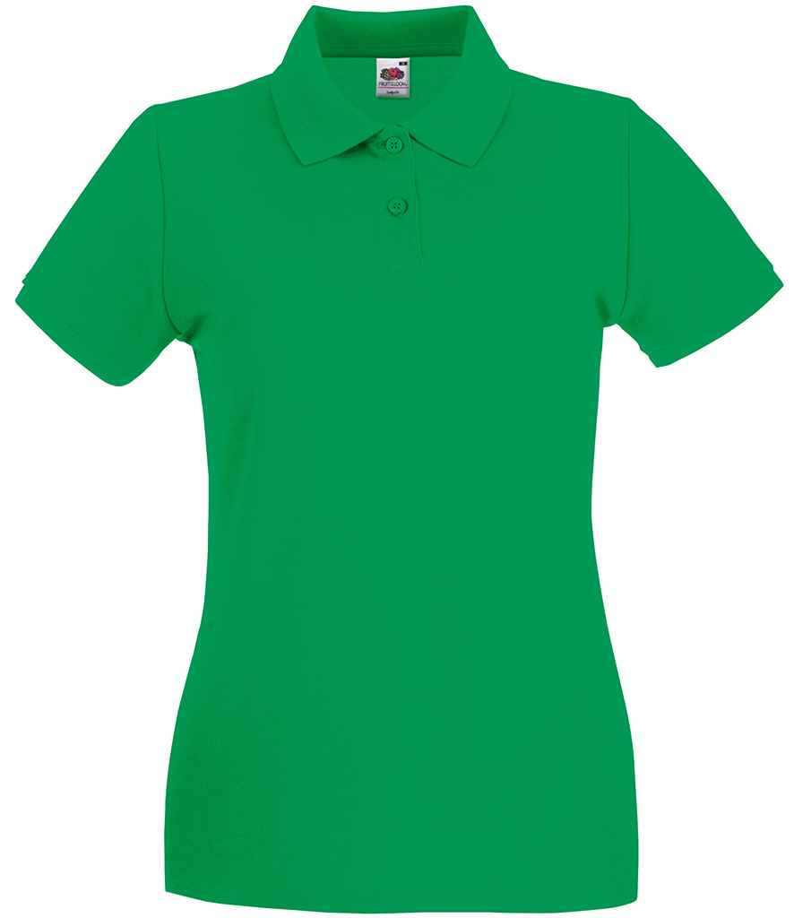 Fruit of the Loom Lady-Fit Premium Cotton Piqué Polo Shirt - Kelly Green (SS89)