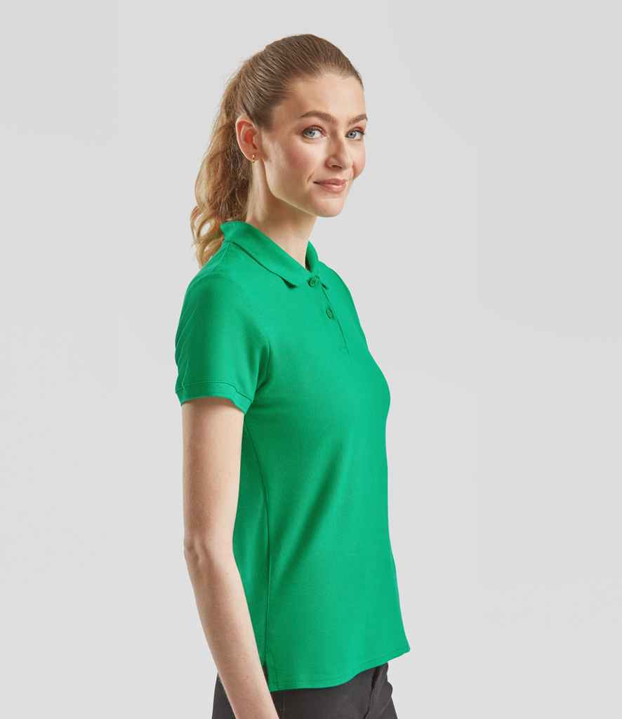 Fruit of the Loom Lady-Fit Premium Cotton Piqué Polo Shirt - Kelly Green (SS89)