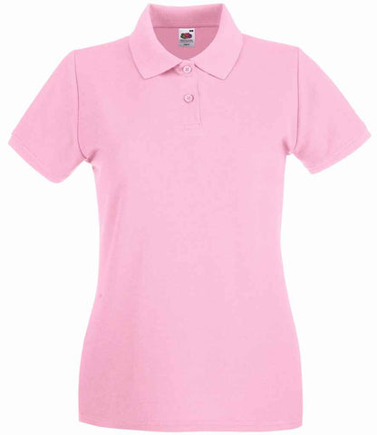 Fruit of the Loom Lady-Fit Premium Cotton Piqué Polo Shirt - Light Pink (SS89)