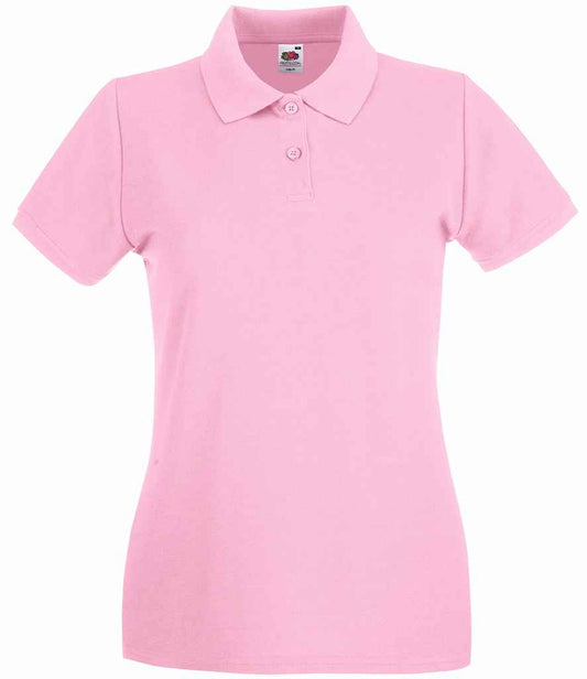 Fruit of the Loom Lady-Fit Premium Cotton Piqué Polo Shirt - Light Pink (SS89)