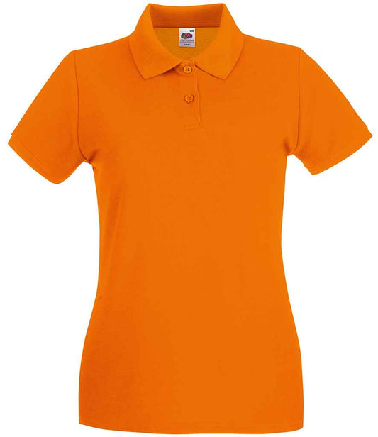 Fruit of the Loom Lady-Fit Premium Cotton Piqué Polo Shirt - Orange (SS89)