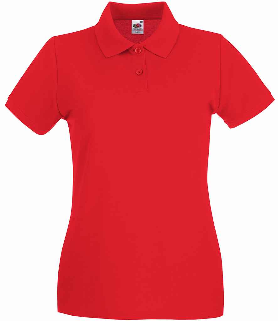 Fruit of the Loom Lady-Fit Premium Cotton Piqué Polo Shirt - Red (SS89)