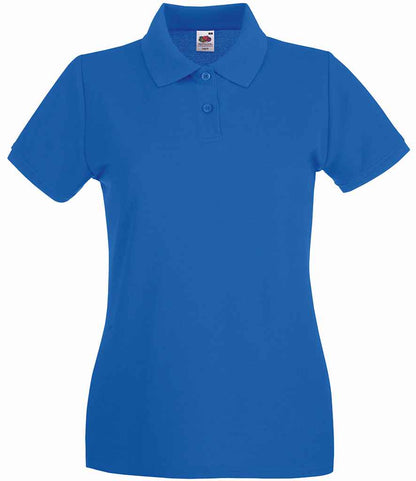Fruit of the Loom Lady-Fit Premium Cotton Piqué Polo Shirt - Royal Blue (SS89)