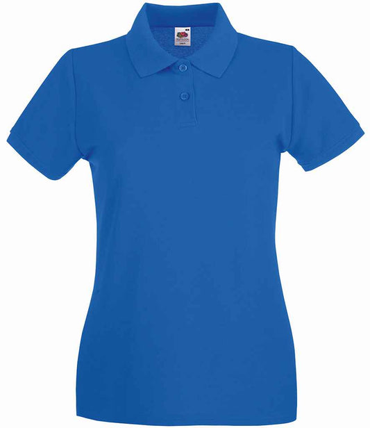 Fruit of the Loom Lady-Fit Premium Cotton Piqué Polo Shirt - Royal Blue (SS89)
