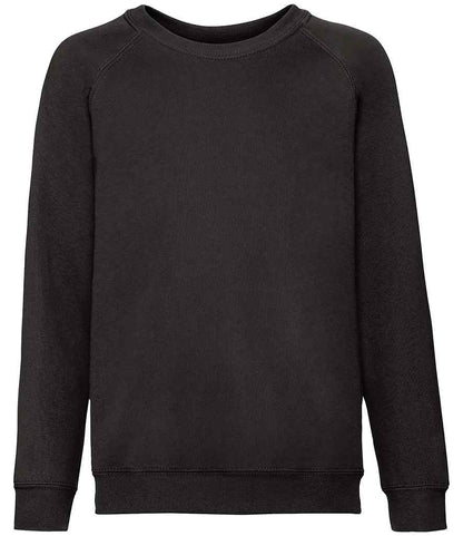 Fruit of the Loom Kids Classic Raglan Sweatshirt - Black (SS8B)