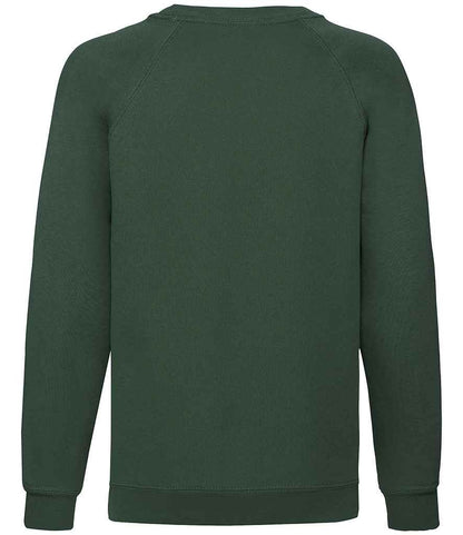 Fruit of the Loom Kids Classic Raglan Sweatshirt - Bottle Green (SS8B)