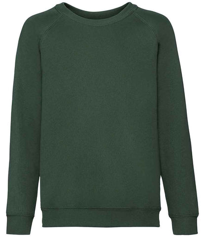 Fruit of the Loom Kids Classic Raglan Sweatshirt - Bottle Green (SS8B)