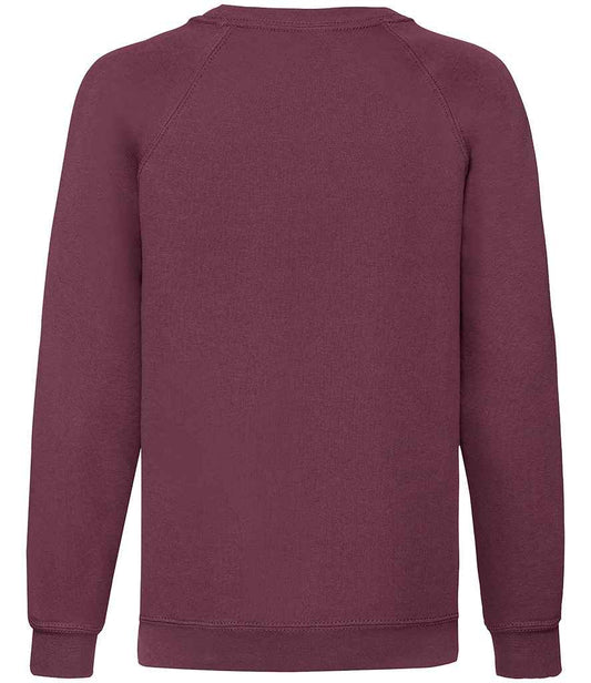Fruit of the Loom Kids Classic Raglan Sweatshirt - Burgundy (SS8B)