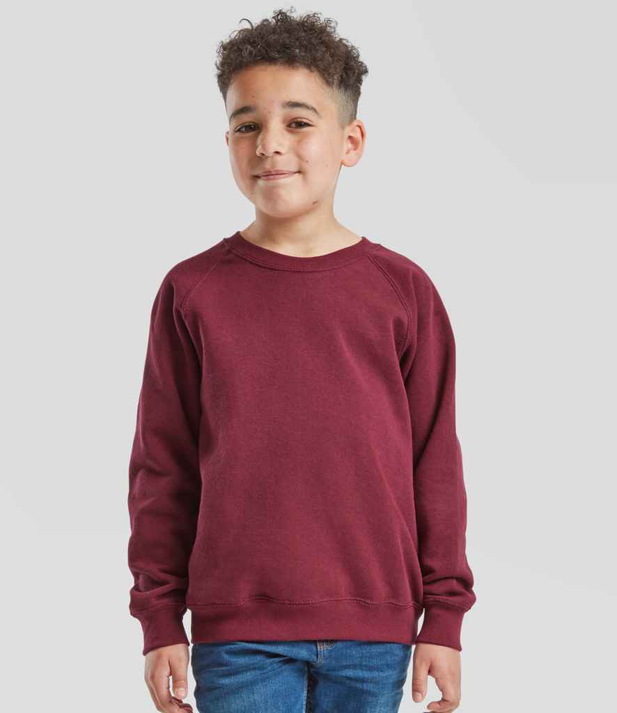 Fruit of the Loom Kids Classic Raglan Sweatshirt - Burgundy (SS8B)