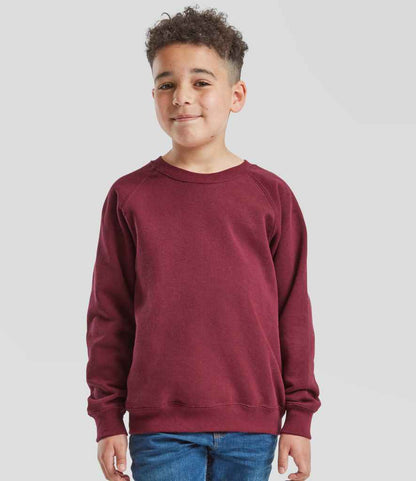 Fruit of the Loom Kids Classic Raglan Sweatshirt - Burgundy (SS8B)