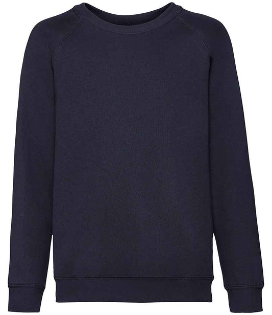Fruit of the Loom Kids Classic Raglan Sweatshirt - Deep Navy (SS8B)