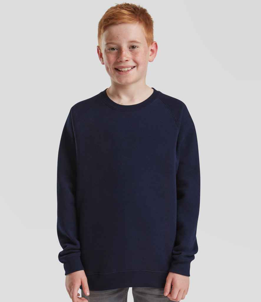 Fruit of the Loom Kids Classic Raglan Sweatshirt - Deep Navy (SS8B)