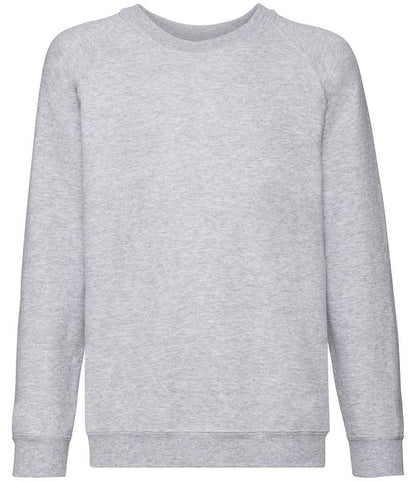 Fruit of the Loom Kids Classic Raglan Sweatshirt - Heather Grey (SS8B)