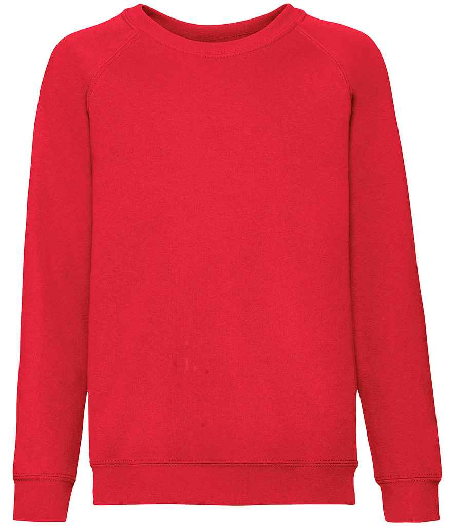 Fruit of the Loom Kids Classic Raglan Sweatshirt - Red (SS8B)