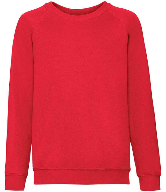 Fruit of the Loom Kids Classic Raglan Sweatshirt - Red (SS8B)