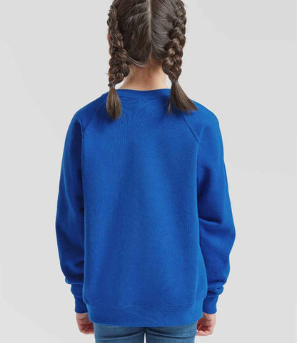 Fruit of the Loom Kids Classic Raglan Sweatshirt - Royal Blue (SS8B)