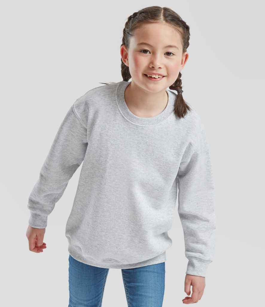 Fruit of the Loom Kids Classic Drop Shoulder Sweatshirt - Heather Grey (SS9B)