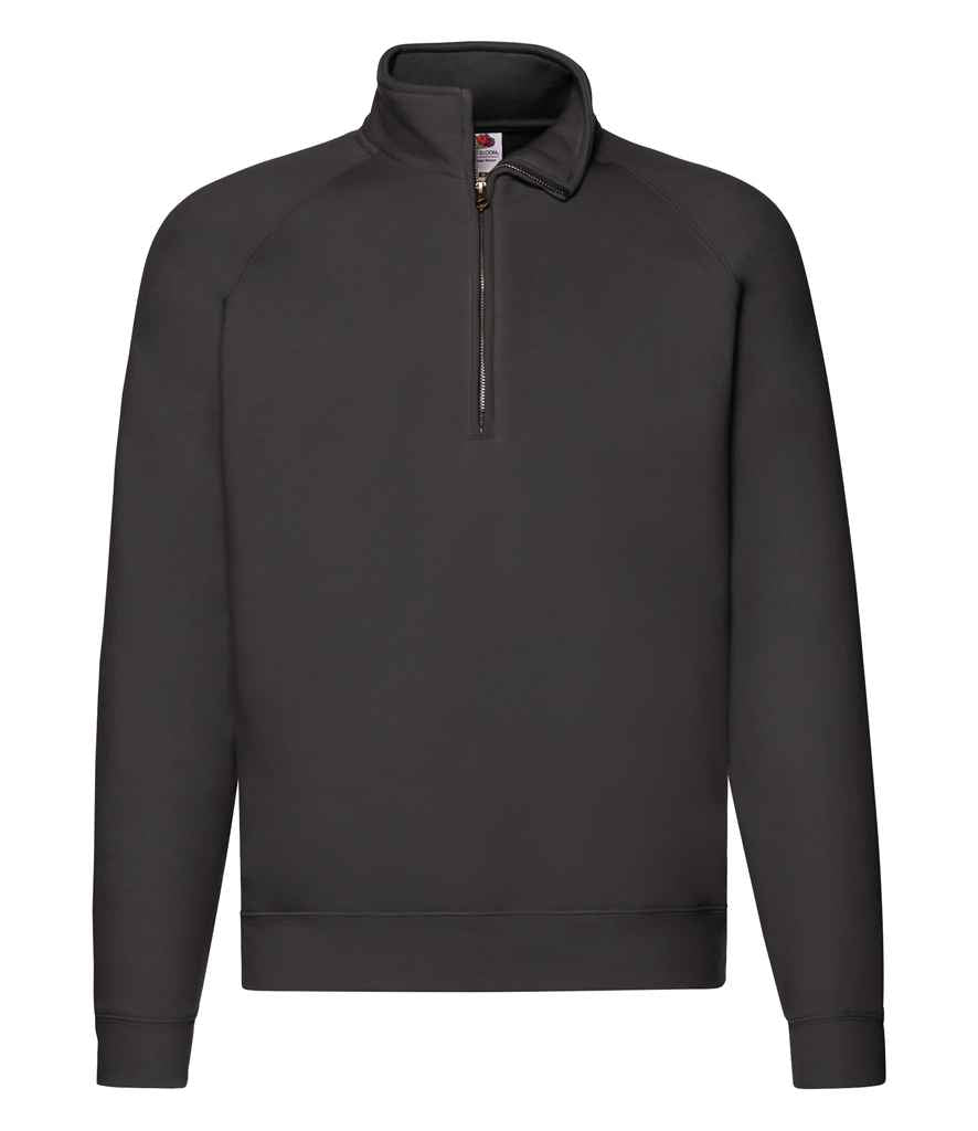 Fruit of the Loom Premium Zip Neck Sweatshirt - Black (SSE17)
