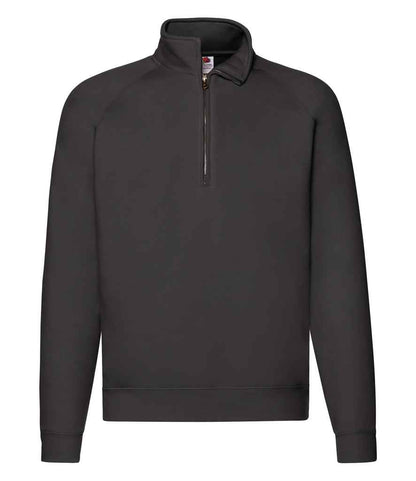 Fruit of the Loom Premium Zip Neck Sweatshirt - Black (SSE17)