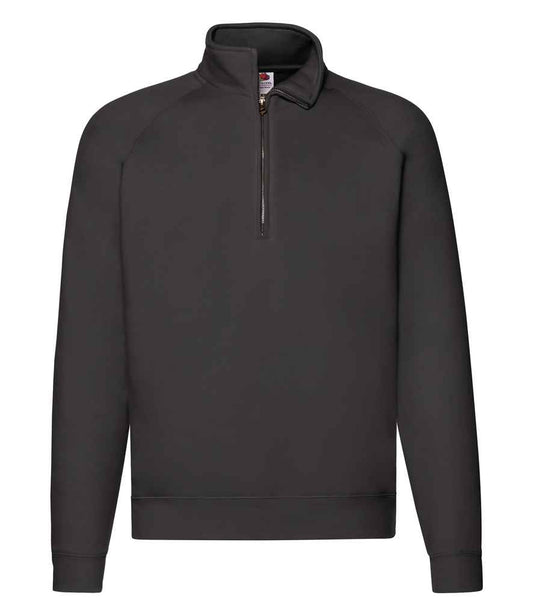 Fruit of the Loom Premium Zip Neck Sweatshirt - Black (SSE17)