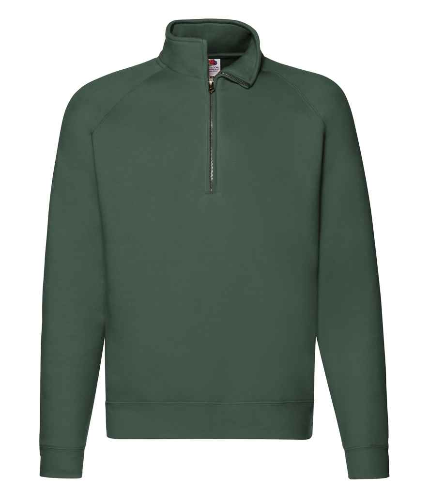Fruit of the Loom Premium Zip Neck Sweatshirt - Bottle Green (SSE17)