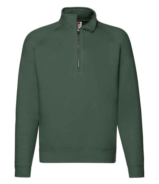 Fruit of the Loom Premium Zip Neck Sweatshirt - Bottle Green (SSE17)