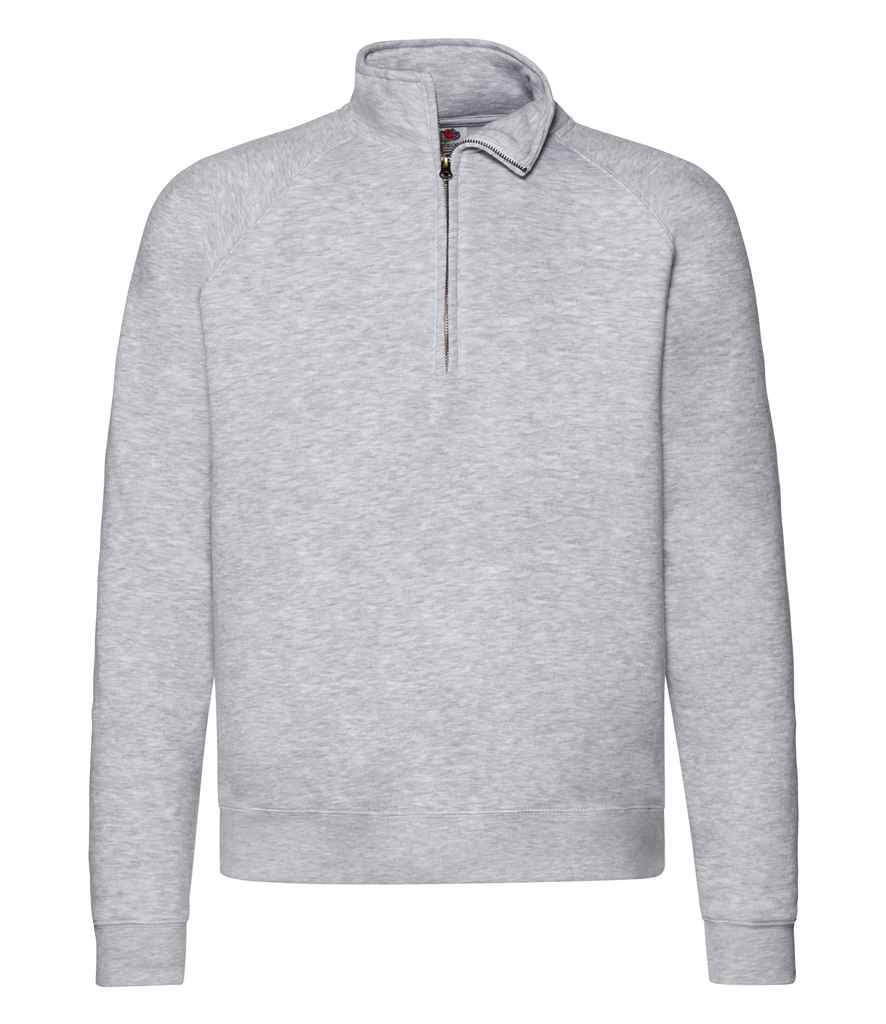 Fruit of the Loom Premium Zip Neck Sweatshirt - Heather Grey (SSE17)