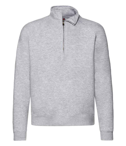 Fruit of the Loom Premium Zip Neck Sweatshirt - Heather Grey (SSE17)