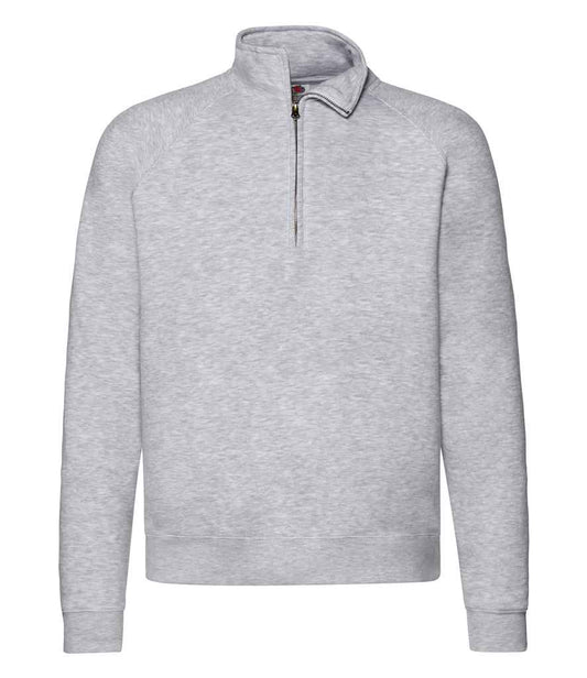 Fruit of the Loom Premium Zip Neck Sweatshirt - Heather Grey (SSE17)