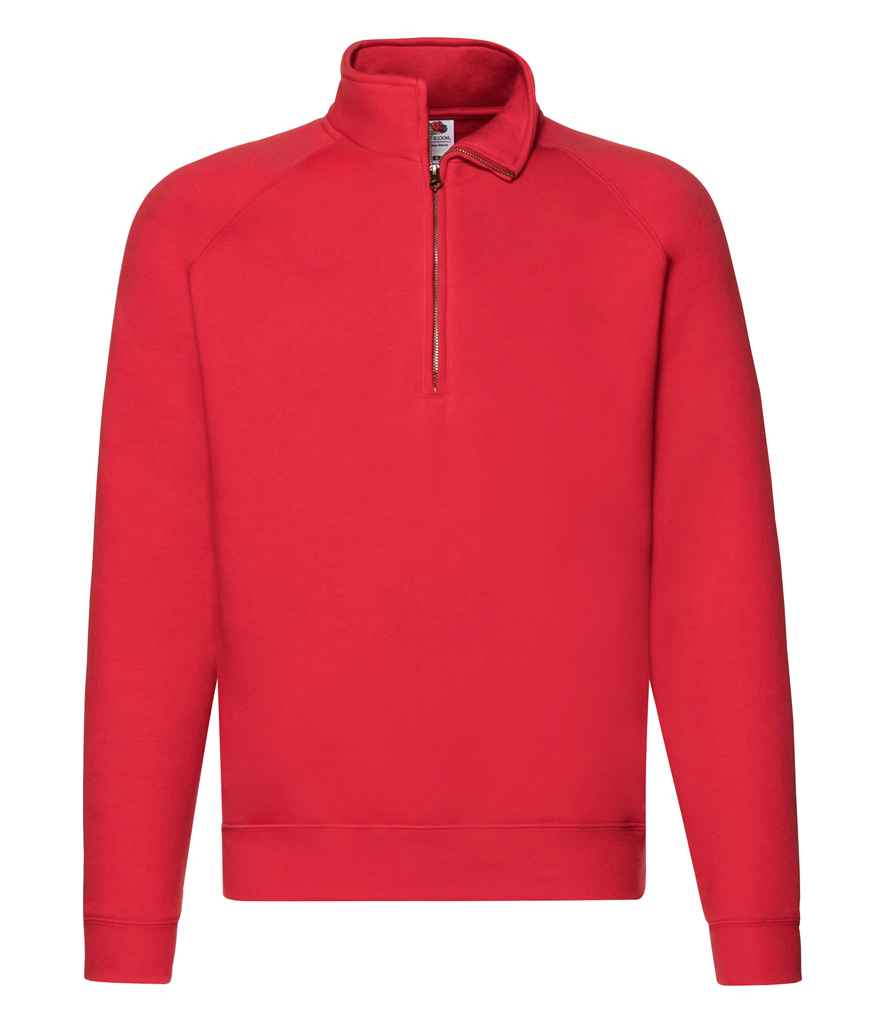 Fruit of the Loom Premium Zip Neck Sweatshirt - Red (SSE17)