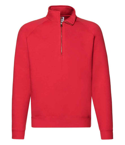 Fruit of the Loom Premium Zip Neck Sweatshirt - Red (SSE17)