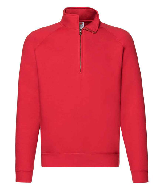 Fruit of the Loom Premium Zip Neck Sweatshirt - Red (SSE17)