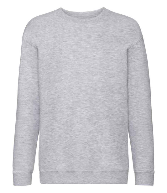 Fruit of the Loom Kids Premium Drop Shoulder Sweatshirt - Heather Grey (SSE9B)