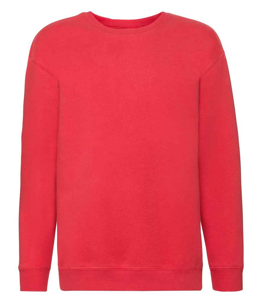 Fruit of the Loom Kids Premium Drop Shoulder Sweatshirt - Red (SSE9B)