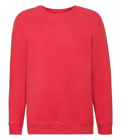 Fruit of the Loom Kids Premium Drop Shoulder Sweatshirt - Red (SSE9B)
