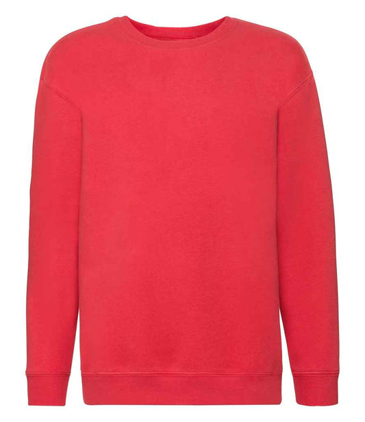 Fruit of the Loom Kids Premium Drop Shoulder Sweatshirt - Red (SSE9B)