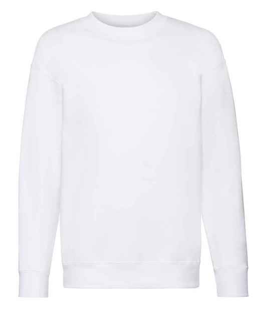 Fruit of the Loom Kids Premium Drop Shoulder Sweatshirt - White (SSE9B)