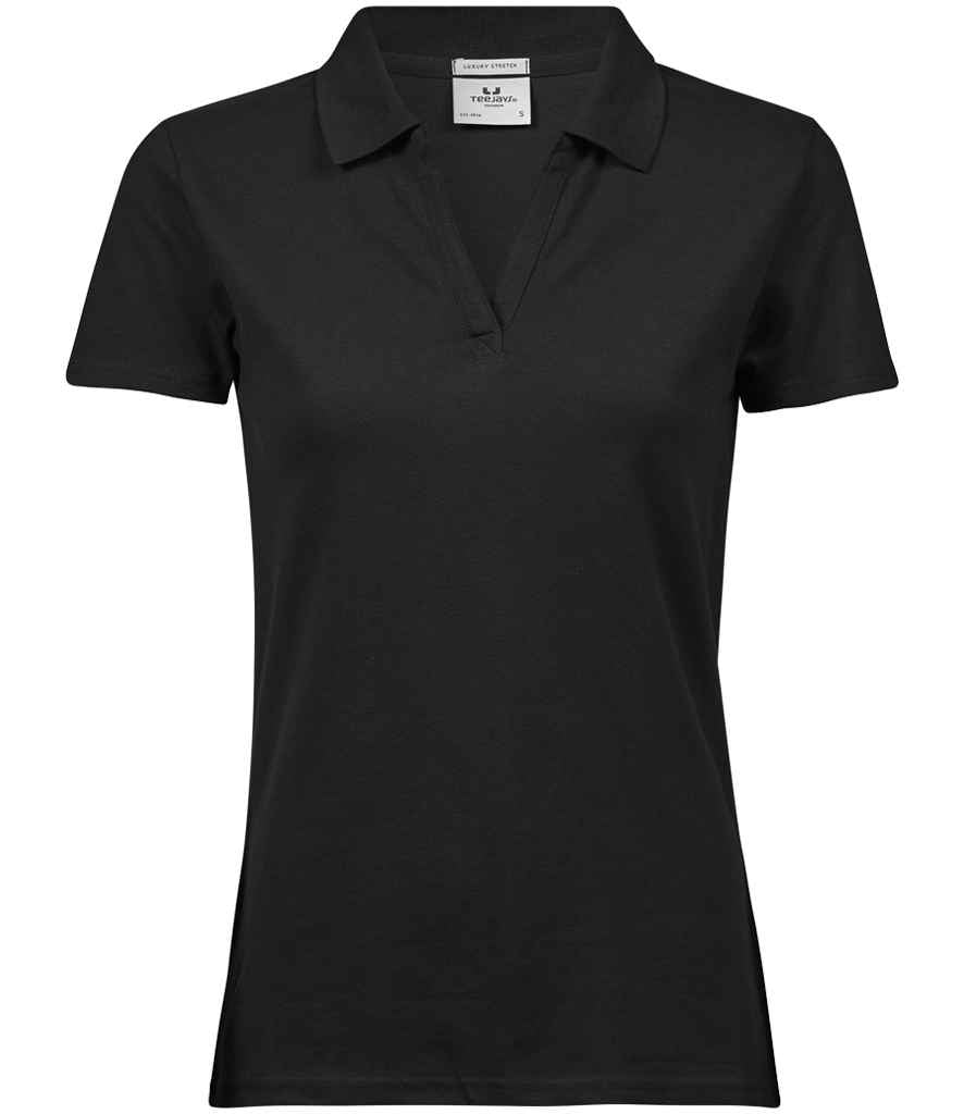 Tee Jays Ladies Luxury Stretch V Neck Polo Shirt (T1409)
