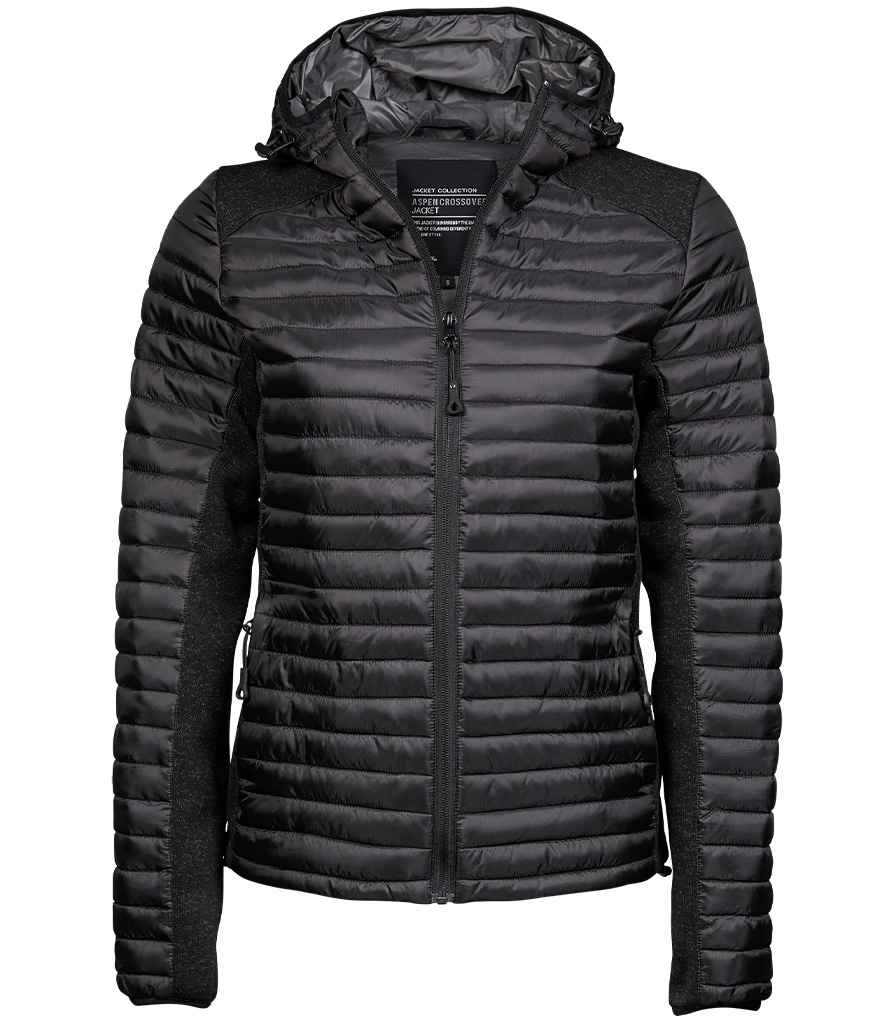 Tee Jays Ladies Crossover Hooded Padded Outdoor Jacket (T9611)