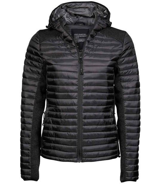 Tee Jays Ladies Crossover Hooded Padded Outdoor Jacket (T9611)