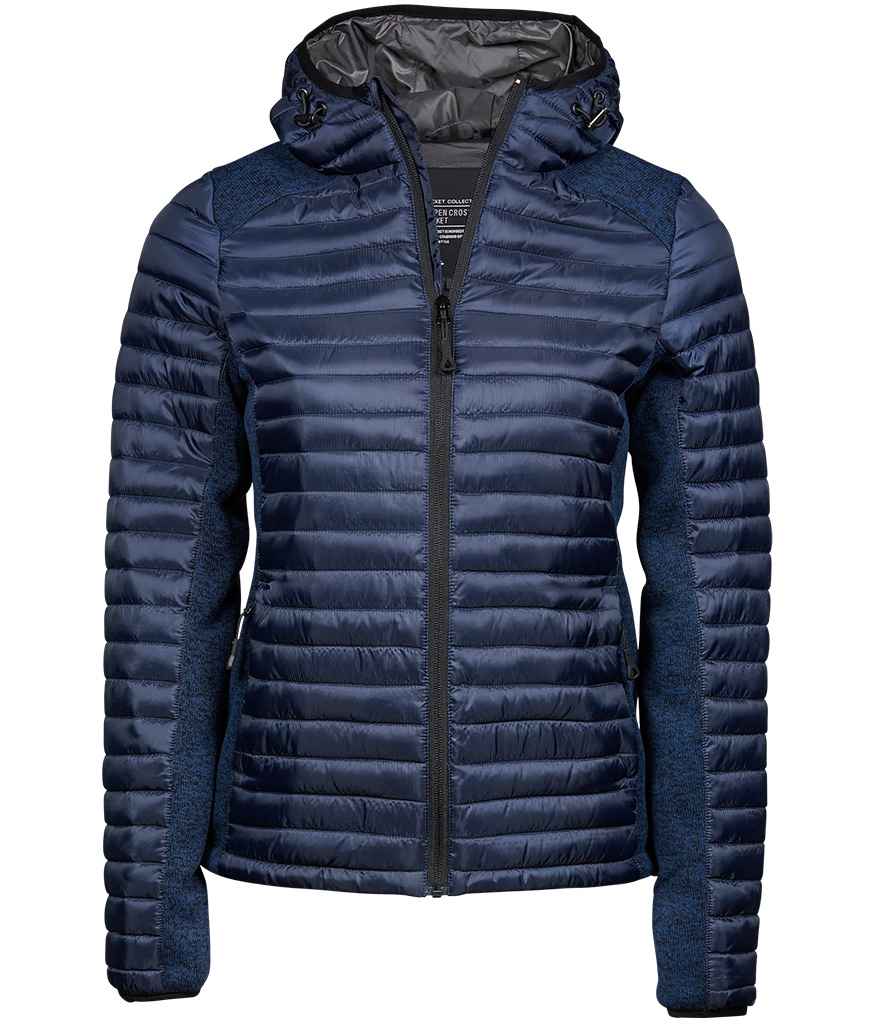 Tee Jays Ladies Crossover Hooded Padded Outdoor Jacket (T9611)