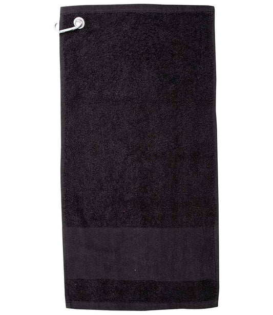 Towel City Printable Border Golf Towel - Black (TC33)