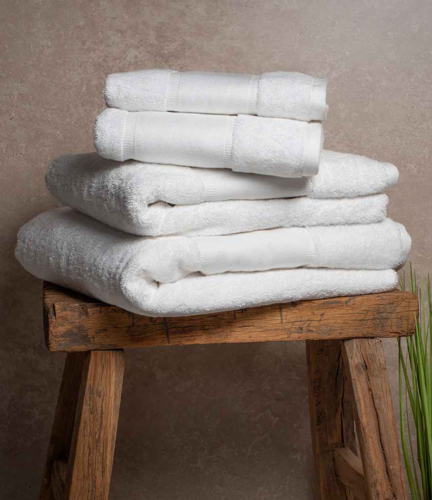 Towel City Organic Printable Border Hand Towel - White (TC503)