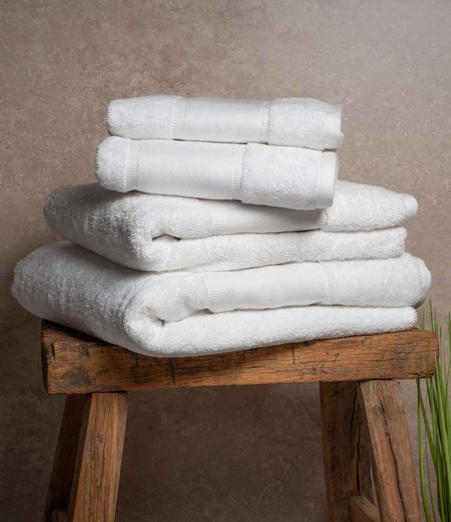 Towel City Organic Printable Border Guest Towel - White (TC505)