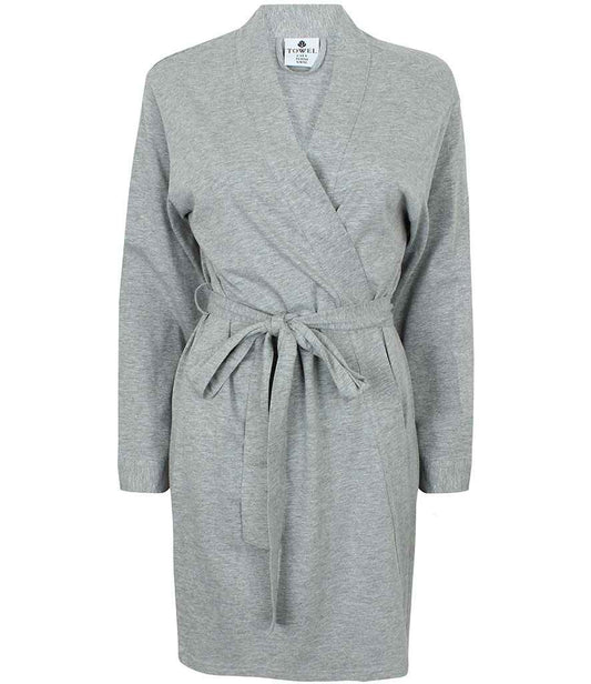 Towel City Ladies Cotton Wrap Robe - Heather Grey (TC50)