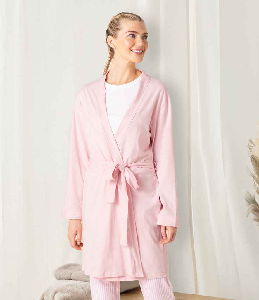 Towel City Ladies Cotton Wrap Robe - Light Pink (TC50)