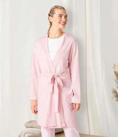 Towel City Ladies Cotton Wrap Robe - Light Pink (TC50)