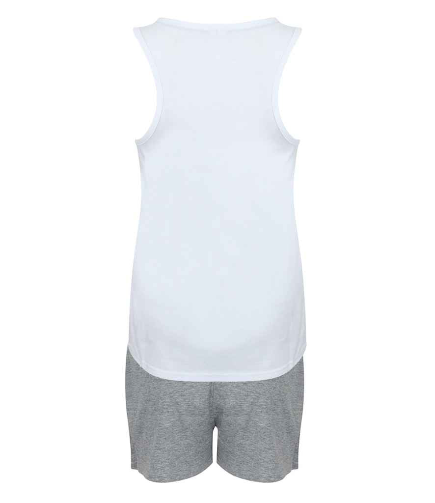 Towel City Short PJ's in a Bag - White/Heather Grey (TC52)
