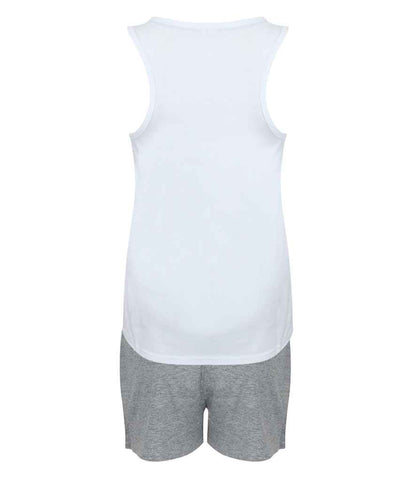Towel City Short PJ's in a Bag - White/Heather Grey (TC52)